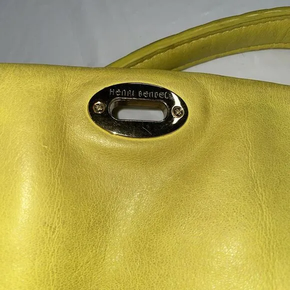Henri Bendel Bright Yellow Leather‎ Crossbody Bag  Handbag 11"x11" - Image 11