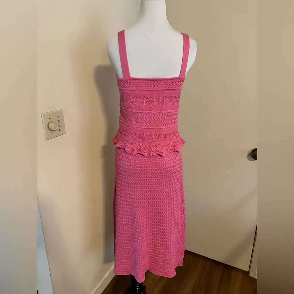 Lucy Paris Square Neck Sleeveless Crochet Sweater Tank With Matching Skirt Set - Image 8