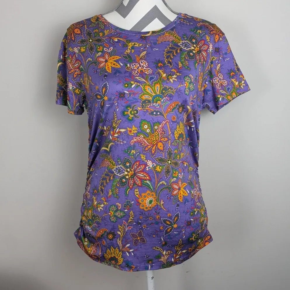 Ralph Lauren Collection Purple Jacobean Floral Paisley Print Top XL - Image 4