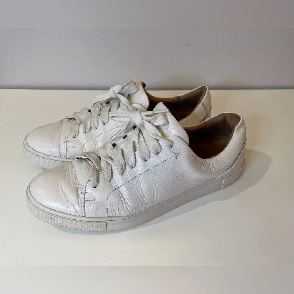 Frye Women’s‎ Ivy Court Low Lace White Leather Sneakers Size 7.5 - Image 2