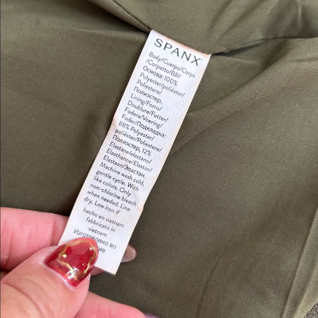 Spanx Carefree Wrap Crepe Blazer Olive - Image 10