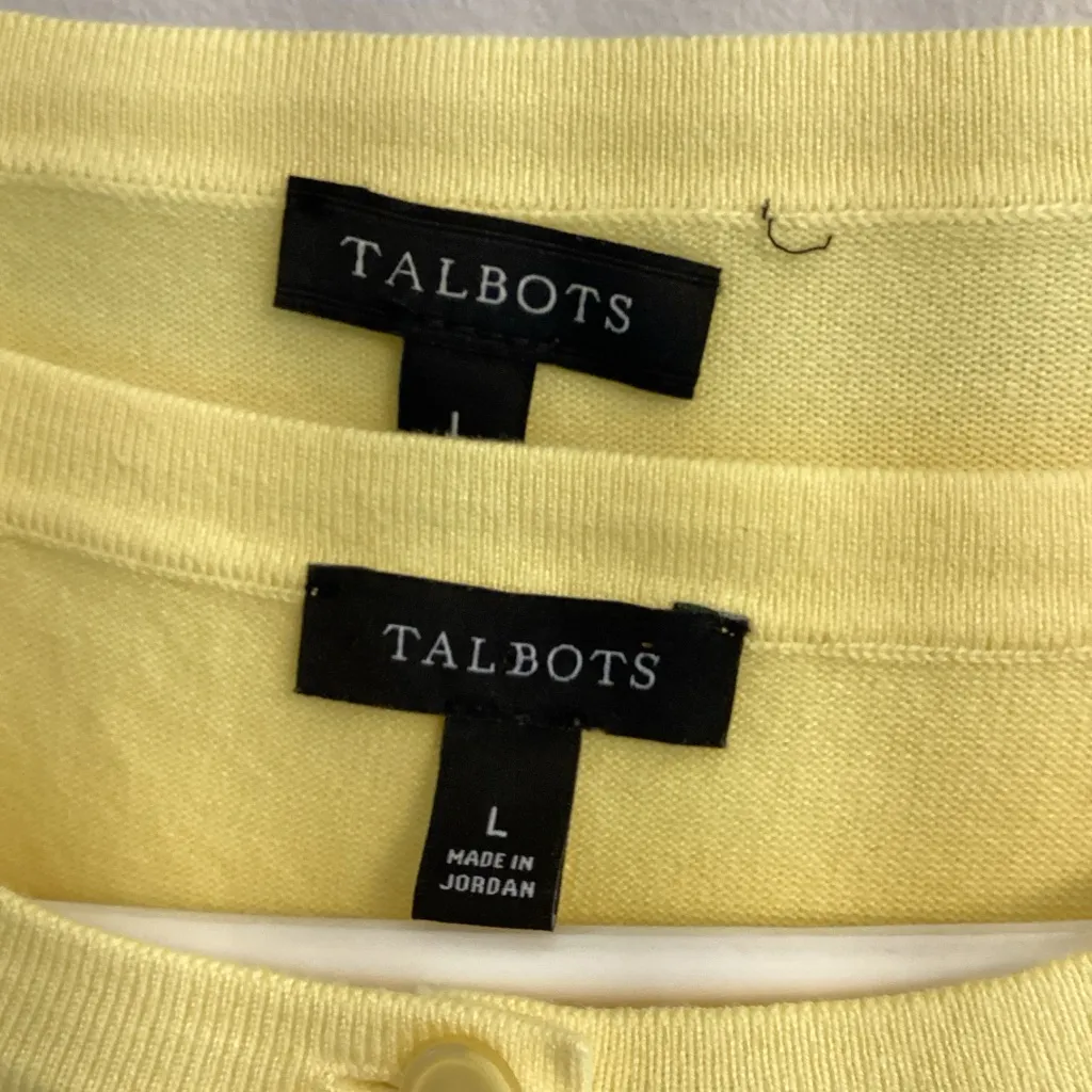 Talbots Light Yellow Knit Cardigan with Tank - Image 2