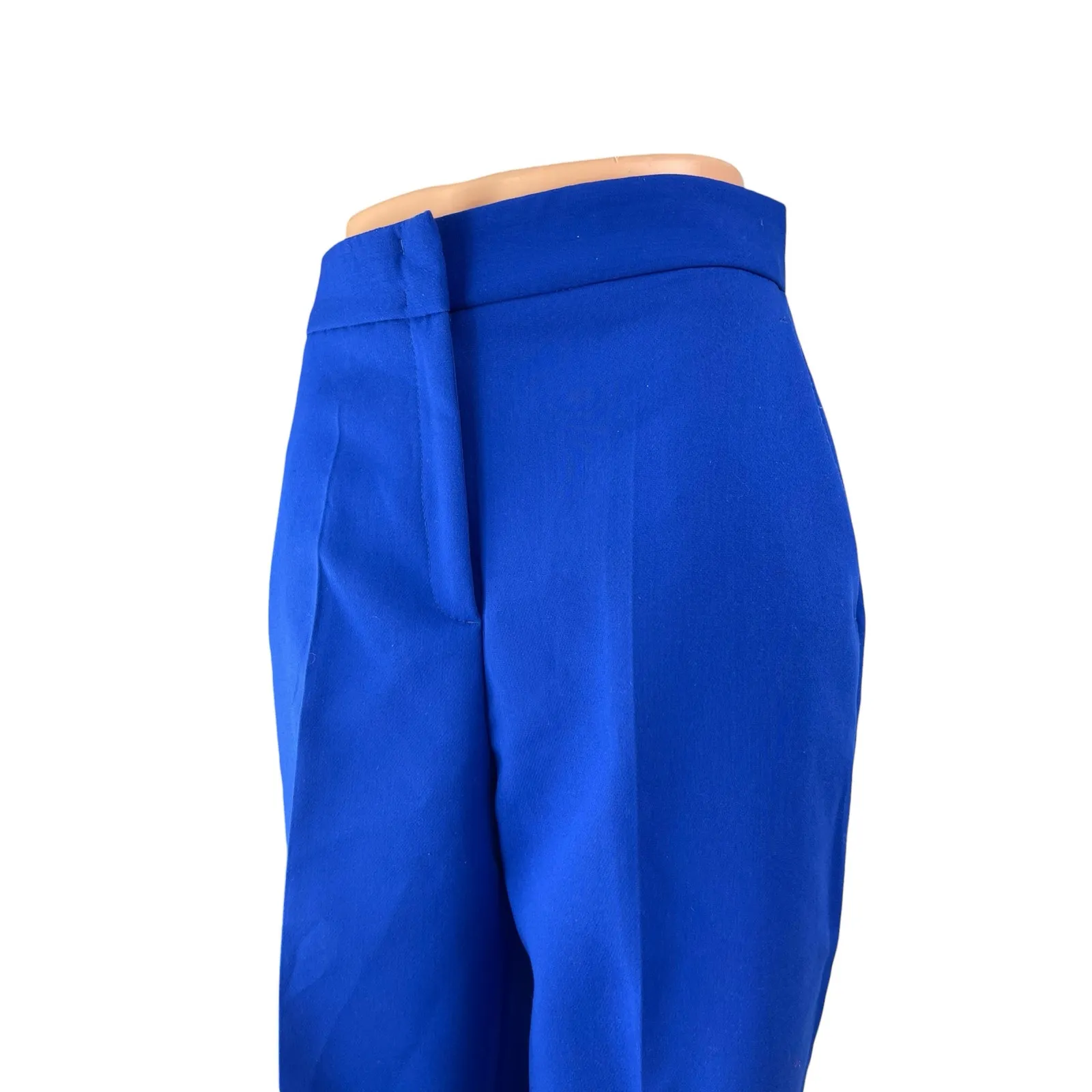 Zara Women's Blue High Waisted Straight Leg Slim Fit Trousers Dress Pants Size S - Image 3