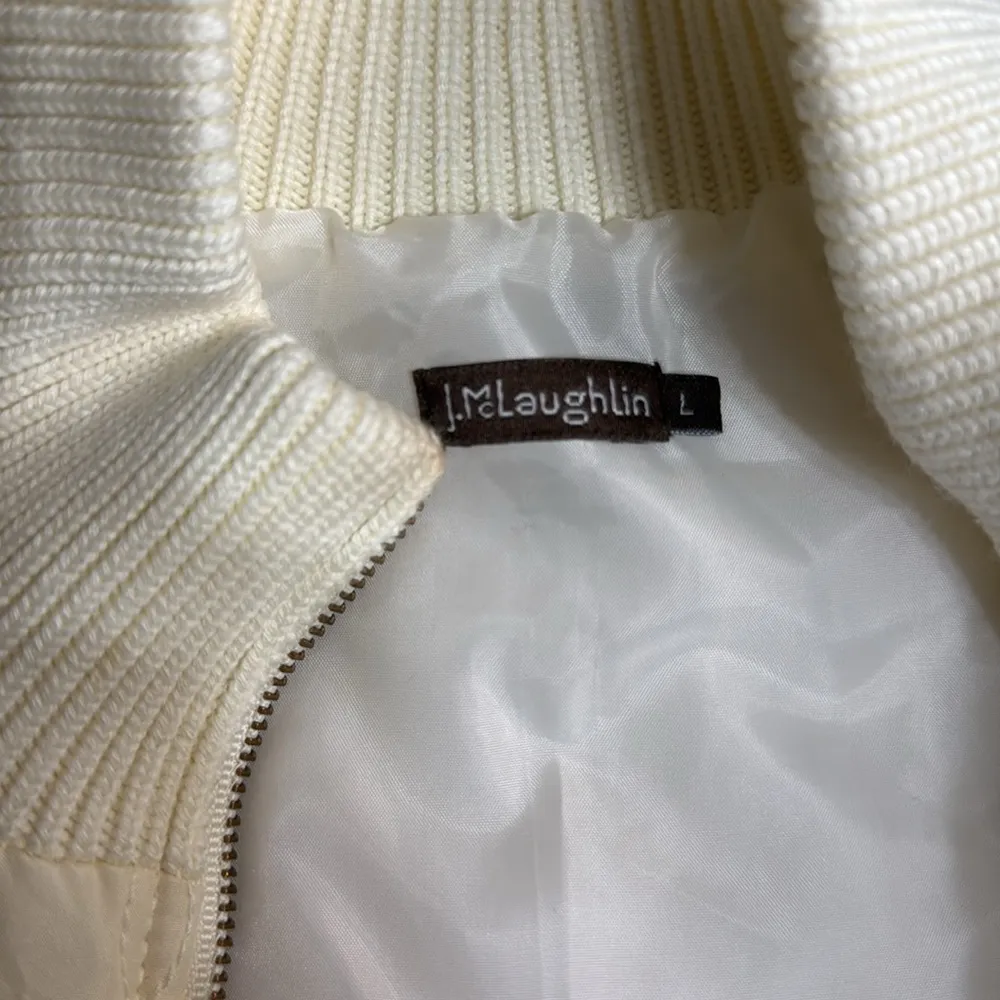 J.Mclaughlin Cream Sweater Jacket Size L - Image 4