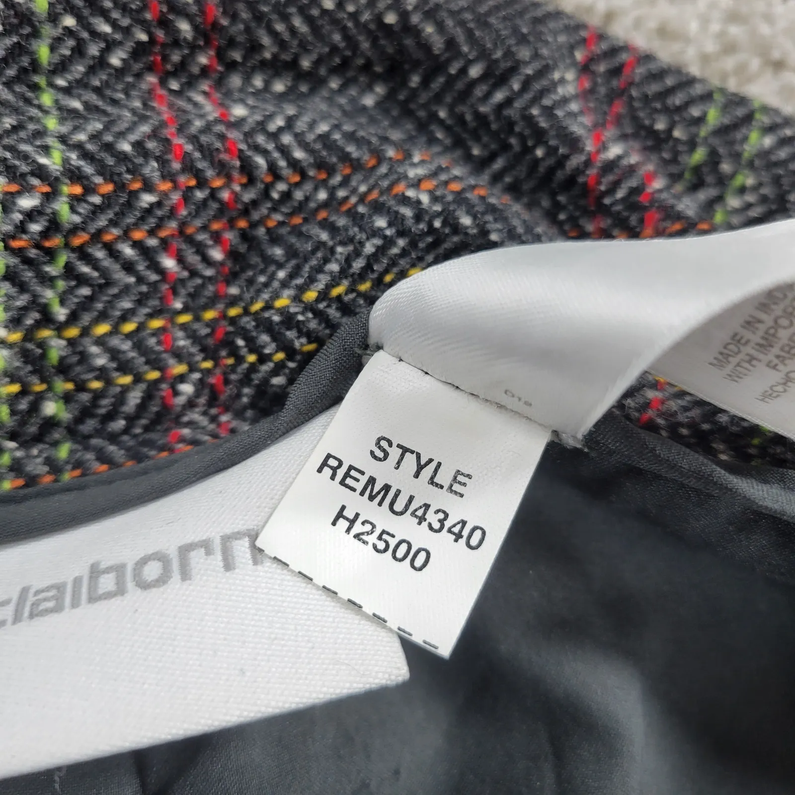 VTG Liz Claiborne Tweed Skirt Suit Womens 12 Gray Wool Faux‎ Wrap Blanket Skirt - Image 10