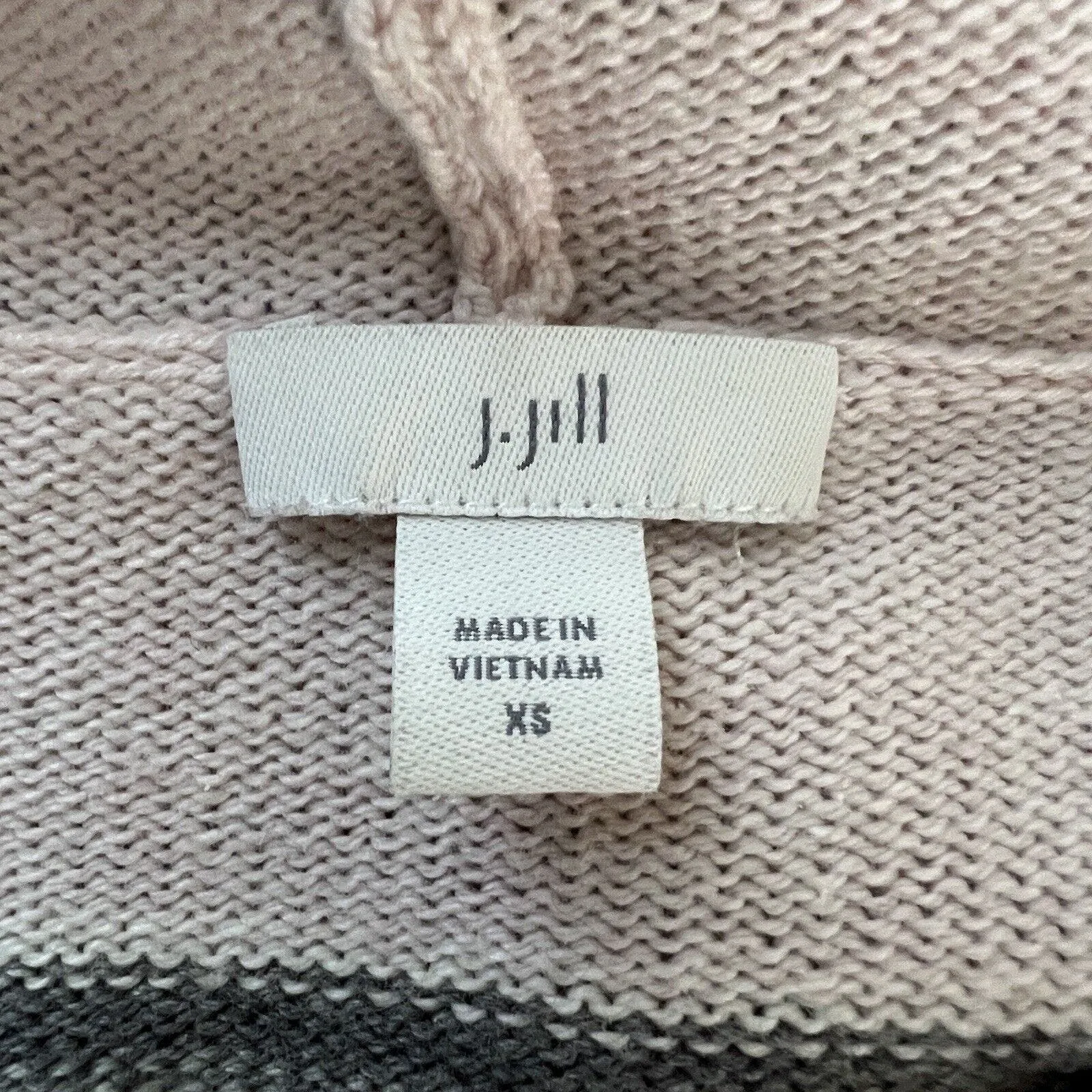 J Jill Sweater Women XS Pink Gray White Stripe Cowl Office Casual Versatile - Image 7