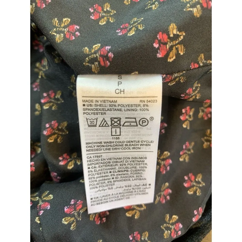 Old Navy Velvet Blazer Jacket Womens Small Black Career One Button Preppy Office - Image 5