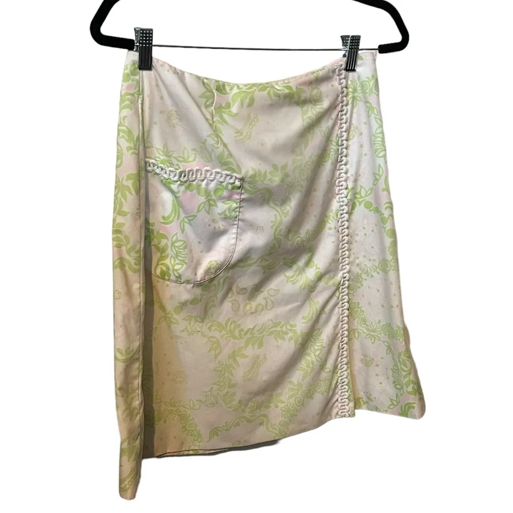 Lilly Pulitzer Vintage Late 60’s/Early 70’s Pink & Green Rickrack Trim 6 Skirt. - Image 3