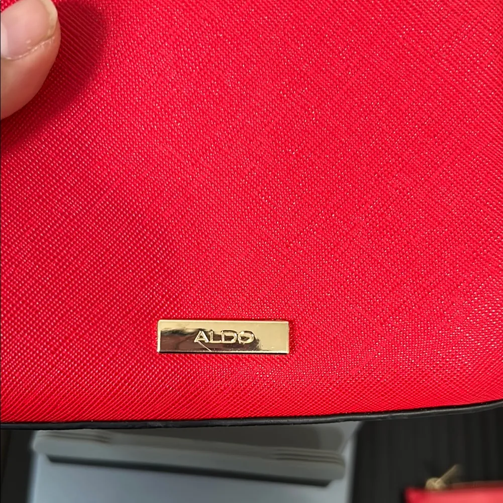 Aldo Red Mini Bag with Gold Hardware / Crossbody strap not included - Image 3