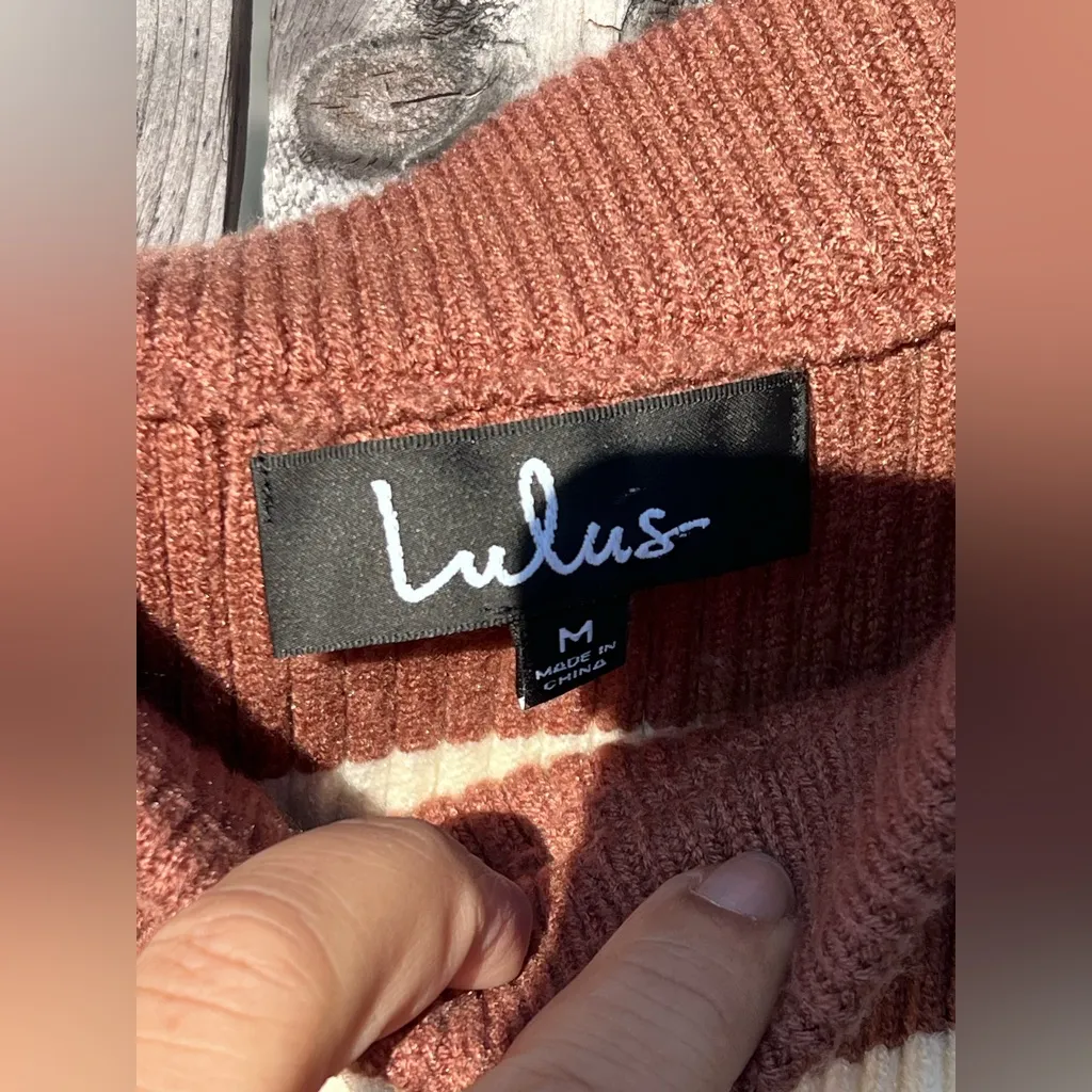 Lulus Morro Brown Multi Striped Ribbed Off-the-Shoulder Sweater - Image 10