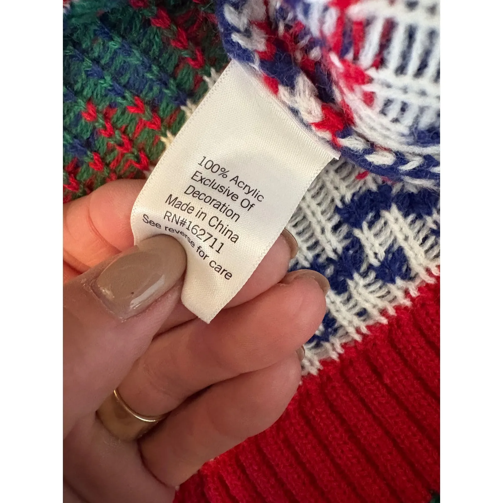 Ugly Christmas Sweater Llama Green Glasses Gift Bow Holiday Party Knit Sweater L Blue Size L - Image 5