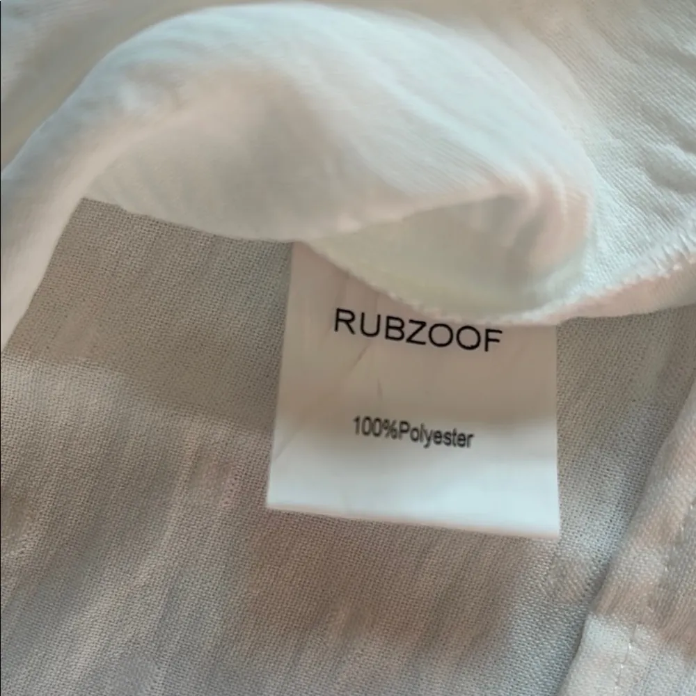 Rubzoof Ruffle Sleeve Flowy Baby Doll Shirt White Women Size Medium - Image 5