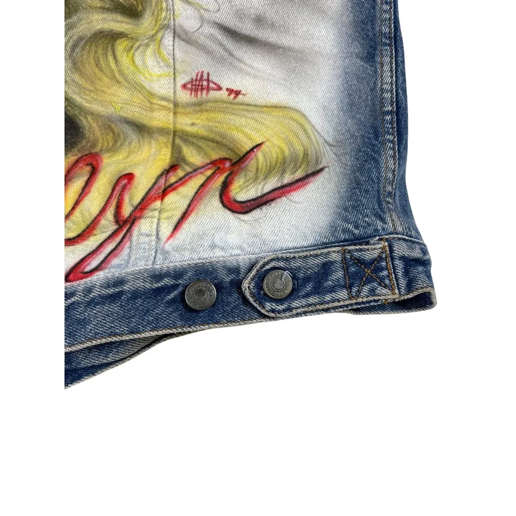 Gap  vintage denim Blue womans Jean denim Jacket Marylin graphic size M SKU 8751 - Image 14