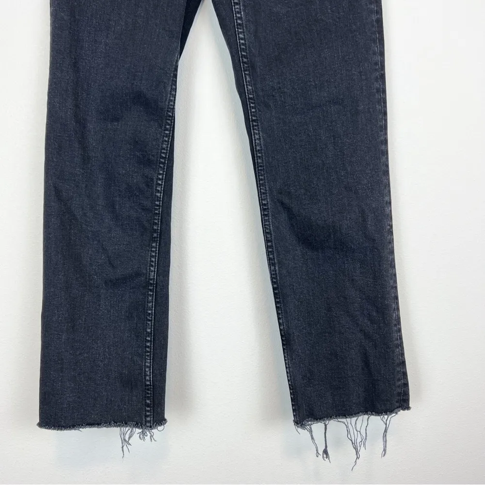 Topshop Black Kort High Rise Straight Leg Cropped Jeans Size 25 - Image 4