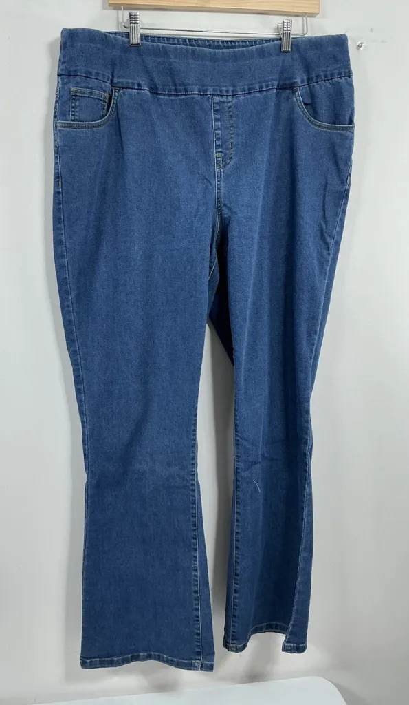Womans Excellent Condition Woman Within Pullon Blue Jeans 20W Flare Leg 0090/Z-2 - Image 1