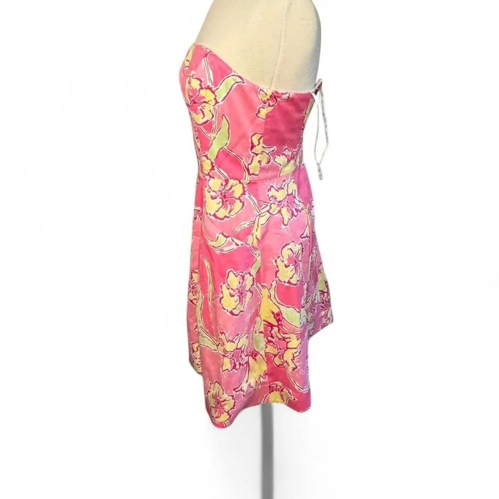 Lilly Pulitzer Strapless Day Dress “Blossom Hotty Pink” Size 8 - Image 4