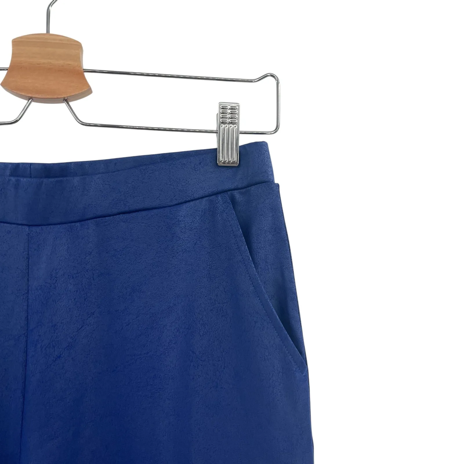 Clara Sun Woo Liquid Leather Legging Signature Skinny Pocket Pants Blue Size‎ XS - Image 6