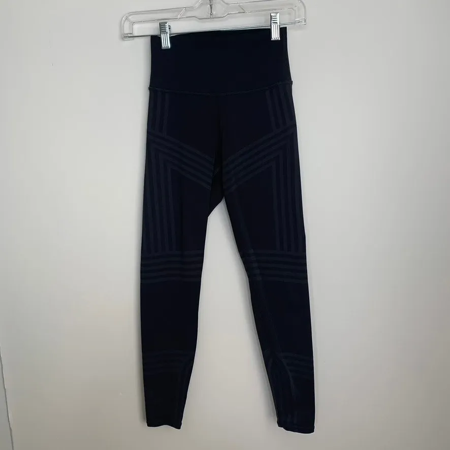 Alo Leggings Grey Black Womens High Rise XS - Image 2