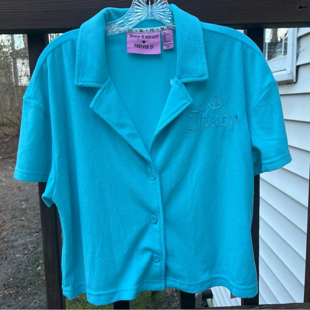 Juicy Couture x Forever 21 Sleepwear Terrycloth Top/Shirt Women’s Loungewear|LRG - Image 9