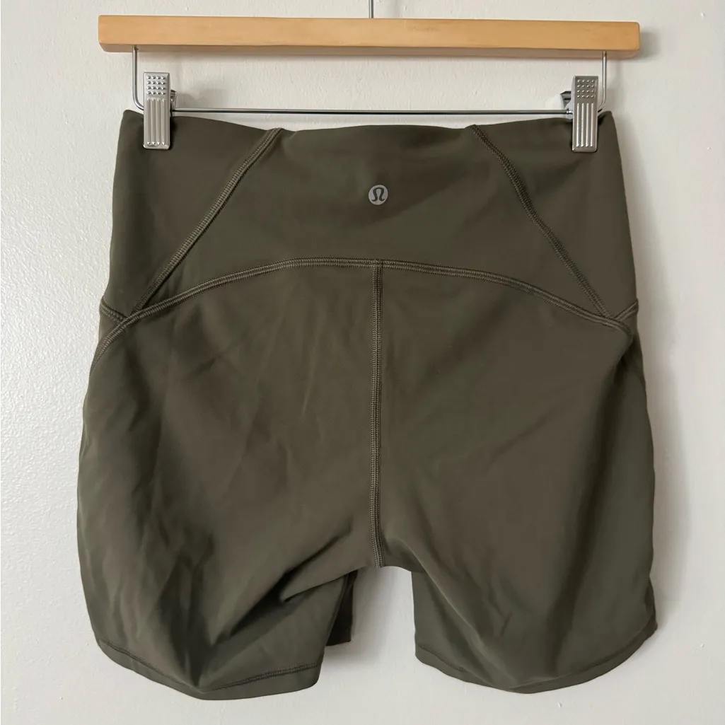 Lululemon 8 Train Times Bike Short *6" in Dark Olive Green - Image 6