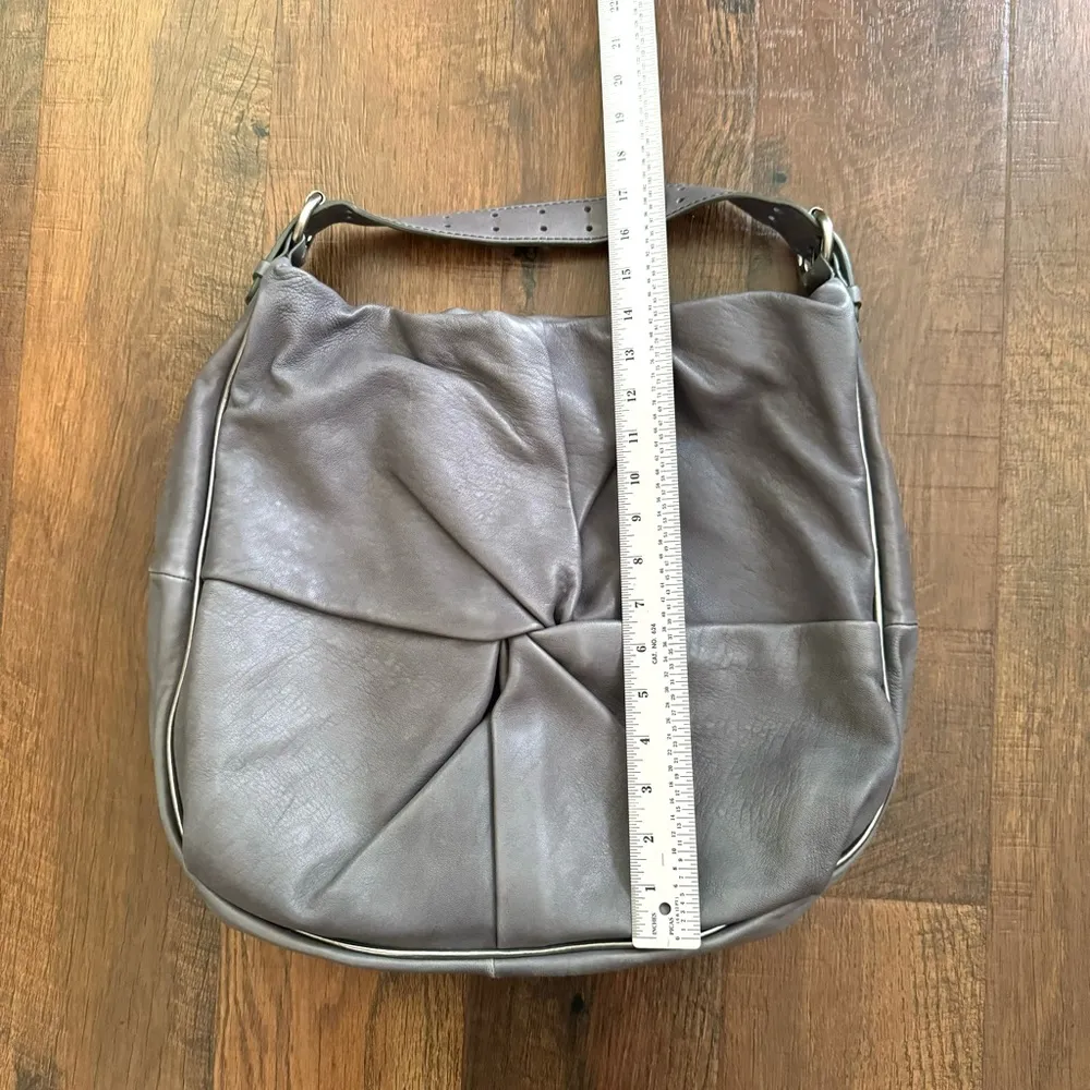 grey lamb leather hobo, NWOT - Image 8