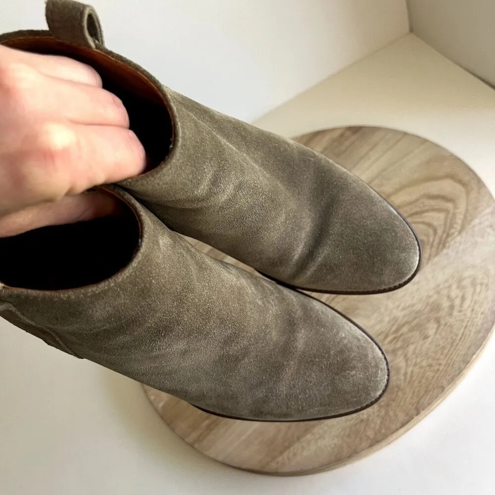 Madewell Billie Sage Worn in Suede Almond Toe Zipper Ankle Boot 8.5 - Image 12