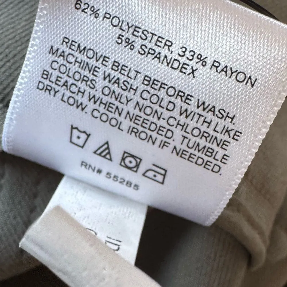 NEW EXPRESS Super High-waisted Belted Cargo Ankle Pant In Olive Green Size 10 - Image 17