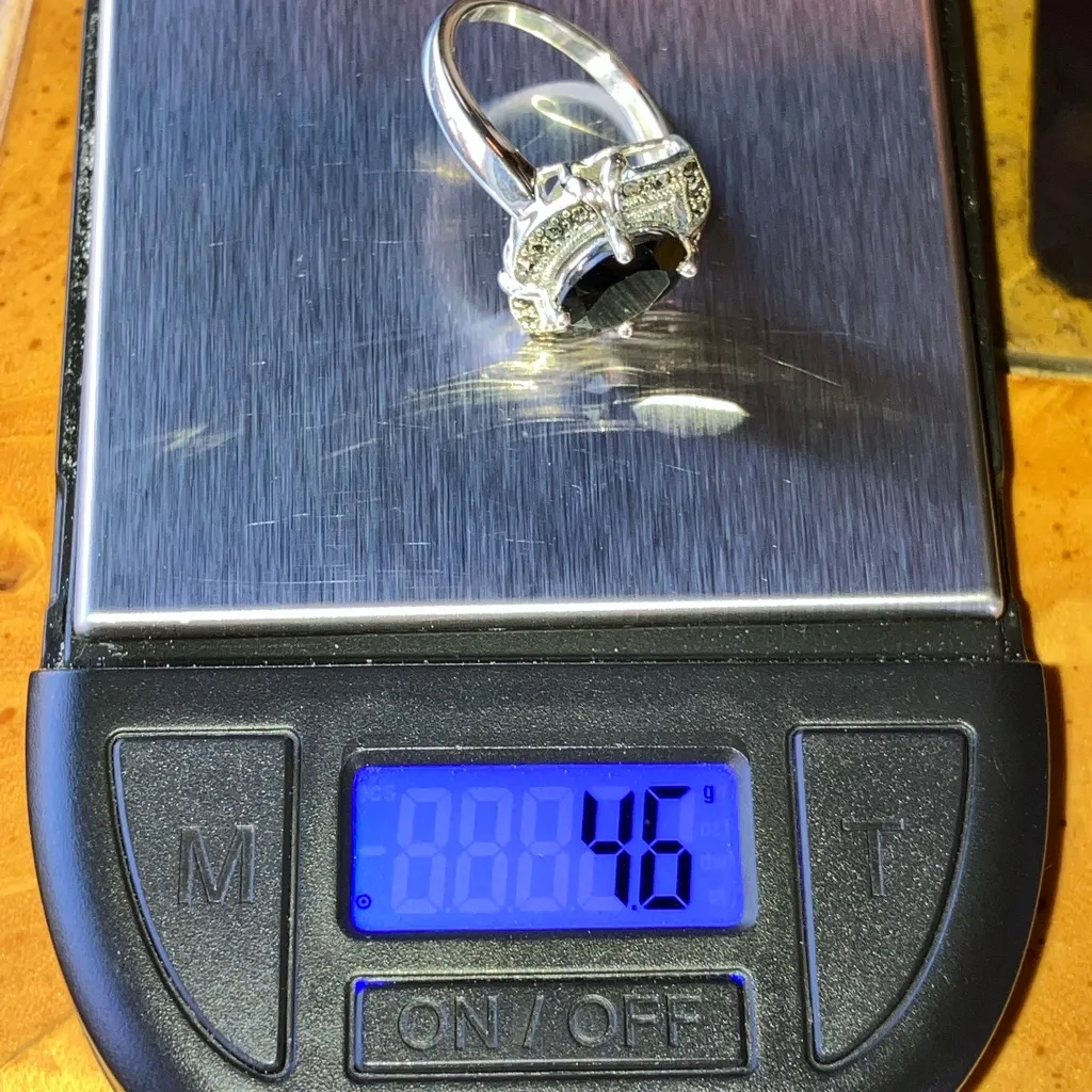 Natural Black Spinel Sterling Silver Ring Size 7 - Image 8