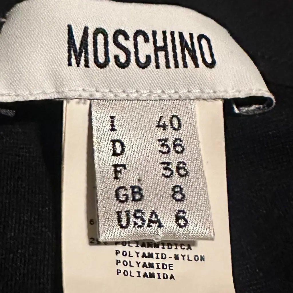 Moschino Black Knit Skinny Pants Pull-On Zipper Ankles Stretch Size 6 Women's - Image 10