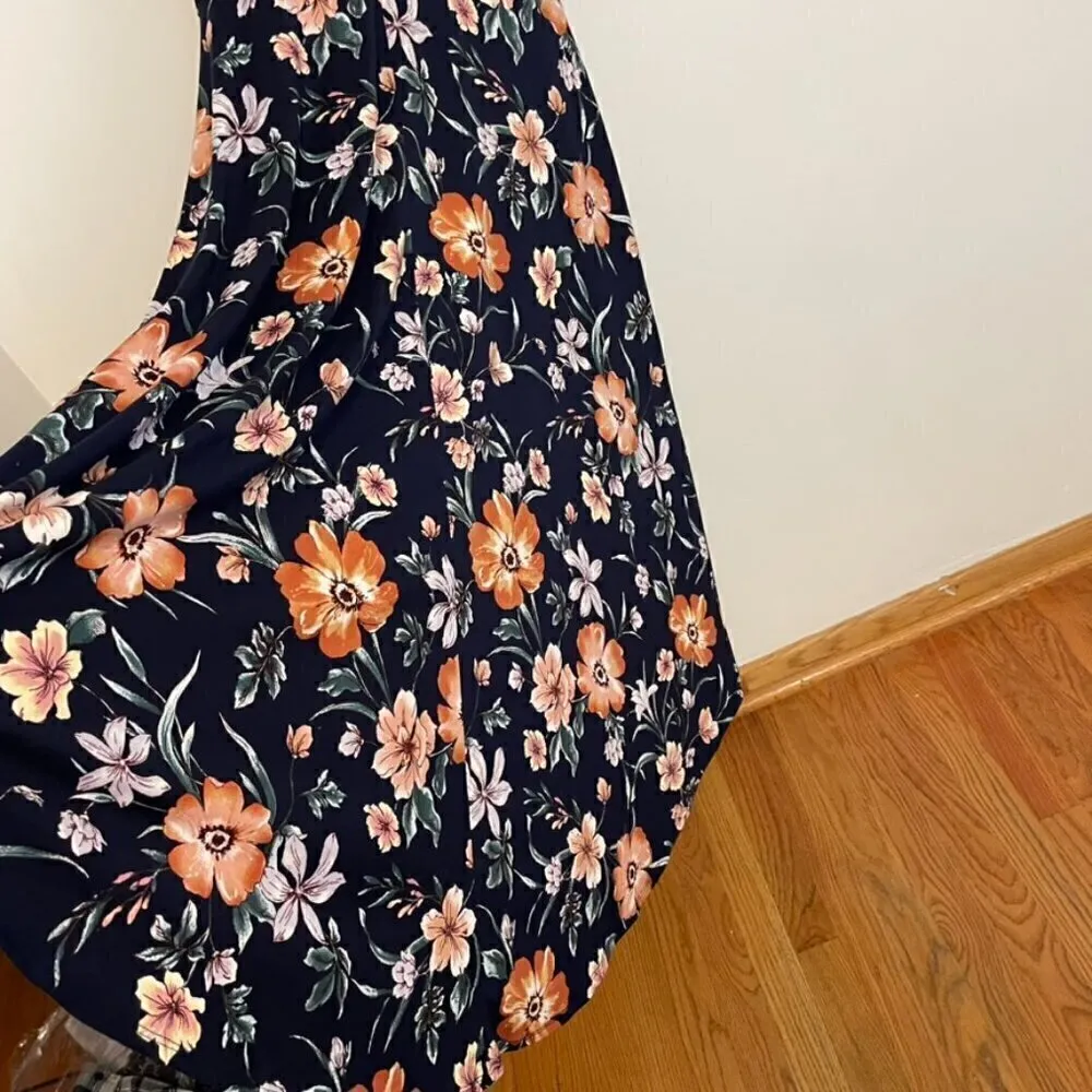 BY & BY / BY&BY Navy Blue Floral Print High Low Hi - Image 16