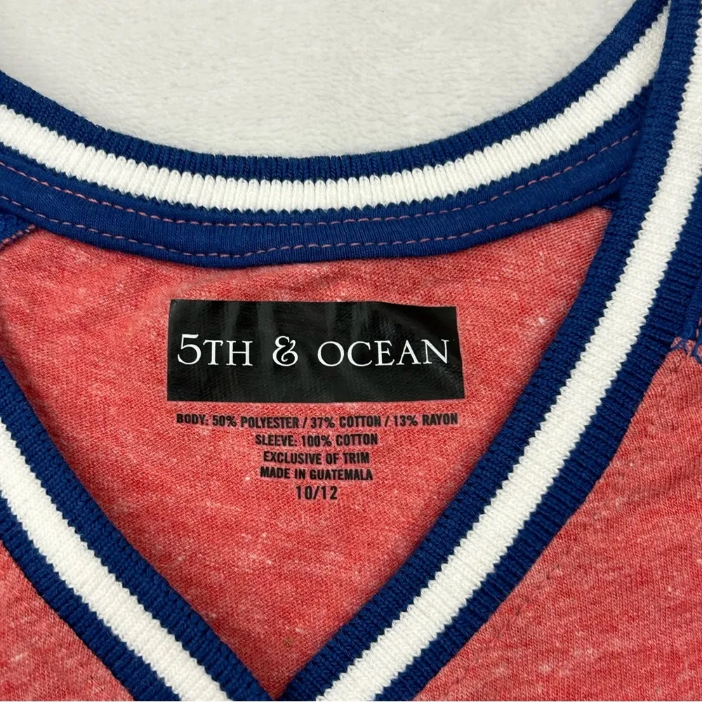 NBA 4 Her 5th & Ocean Los Angeles LA Clippers Red Basketball Shirt Womens 10/12 - Image 4