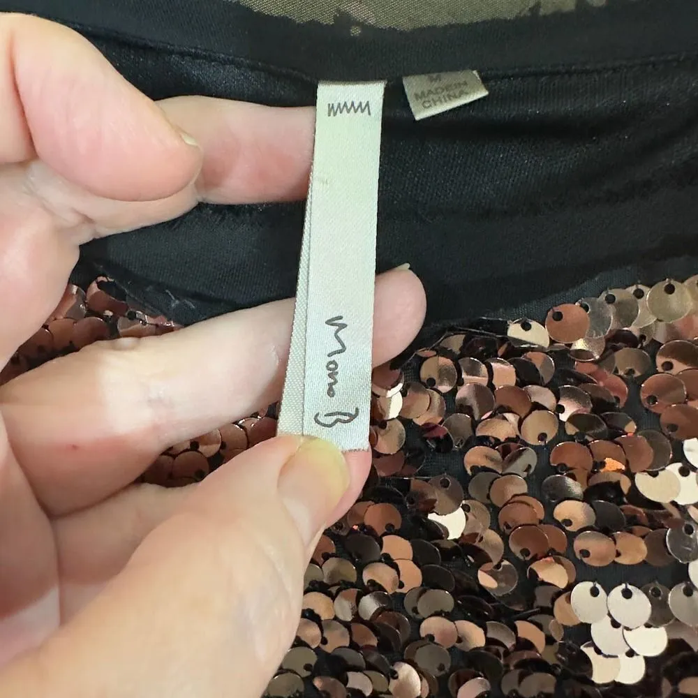 Mono B Sequined Top Size Medium Brown - Image 9