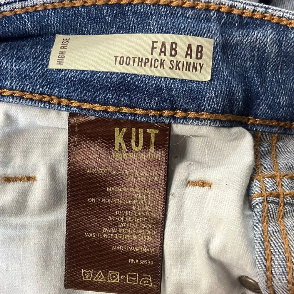 Kut from the Kloth “Fab ab high rise skinny” Blue Women's Jeans size 14 #713 - Image 10