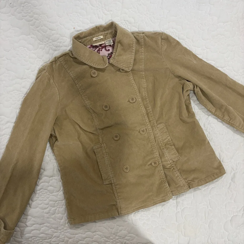 Early 2000s y2k vintage St. John’s Bay tan corduroy jacket - Image 2