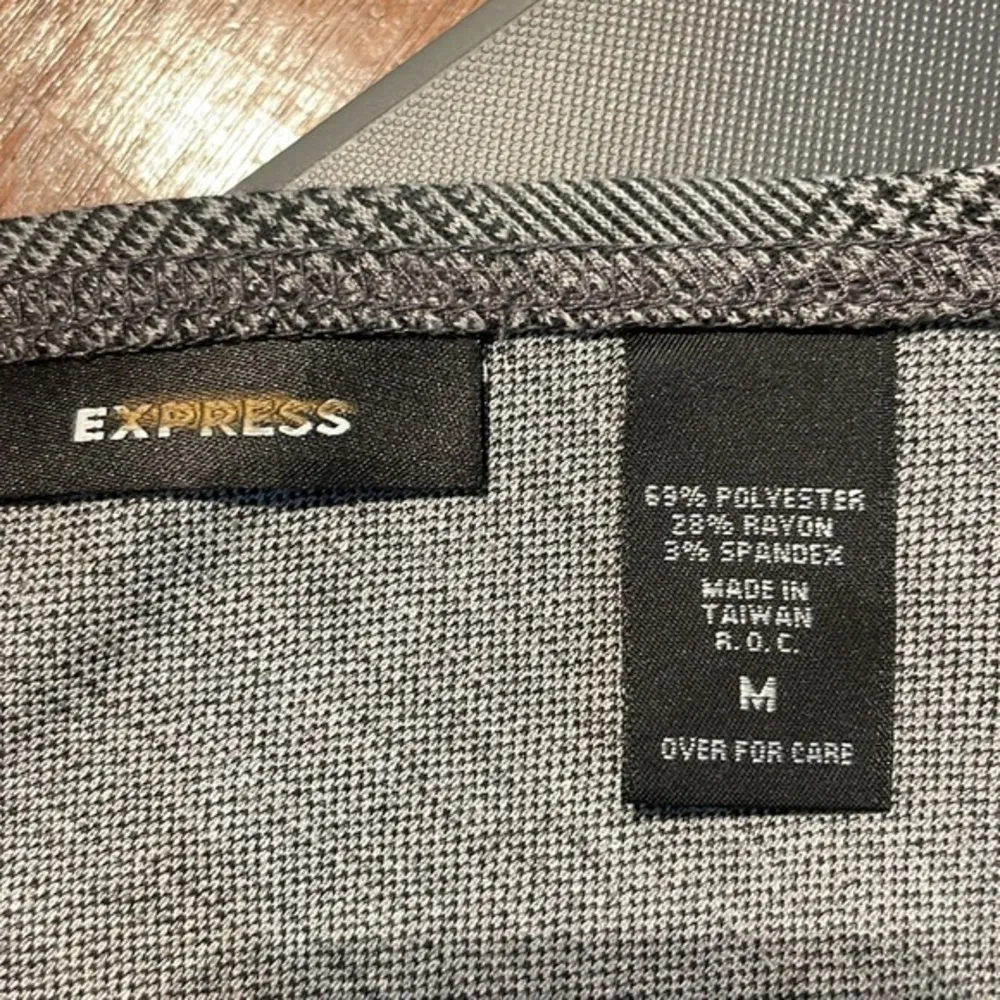 Express Gray Plaid Ruffle Tiered MIDI Skirt - Image 6