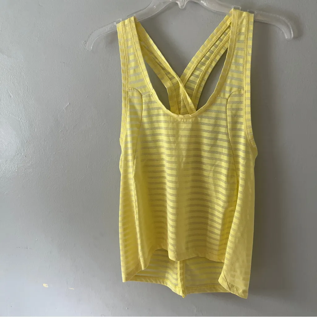 ZYIA Active Bright Yellow Striped Tank Top Small - Image 3