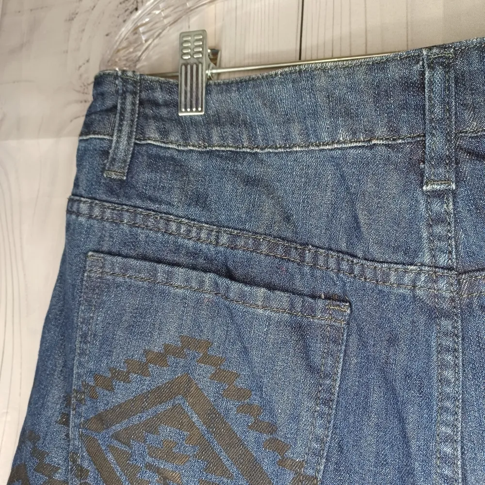 Adam Levine Denim Blue Patterned Women's Shorts - Image 11