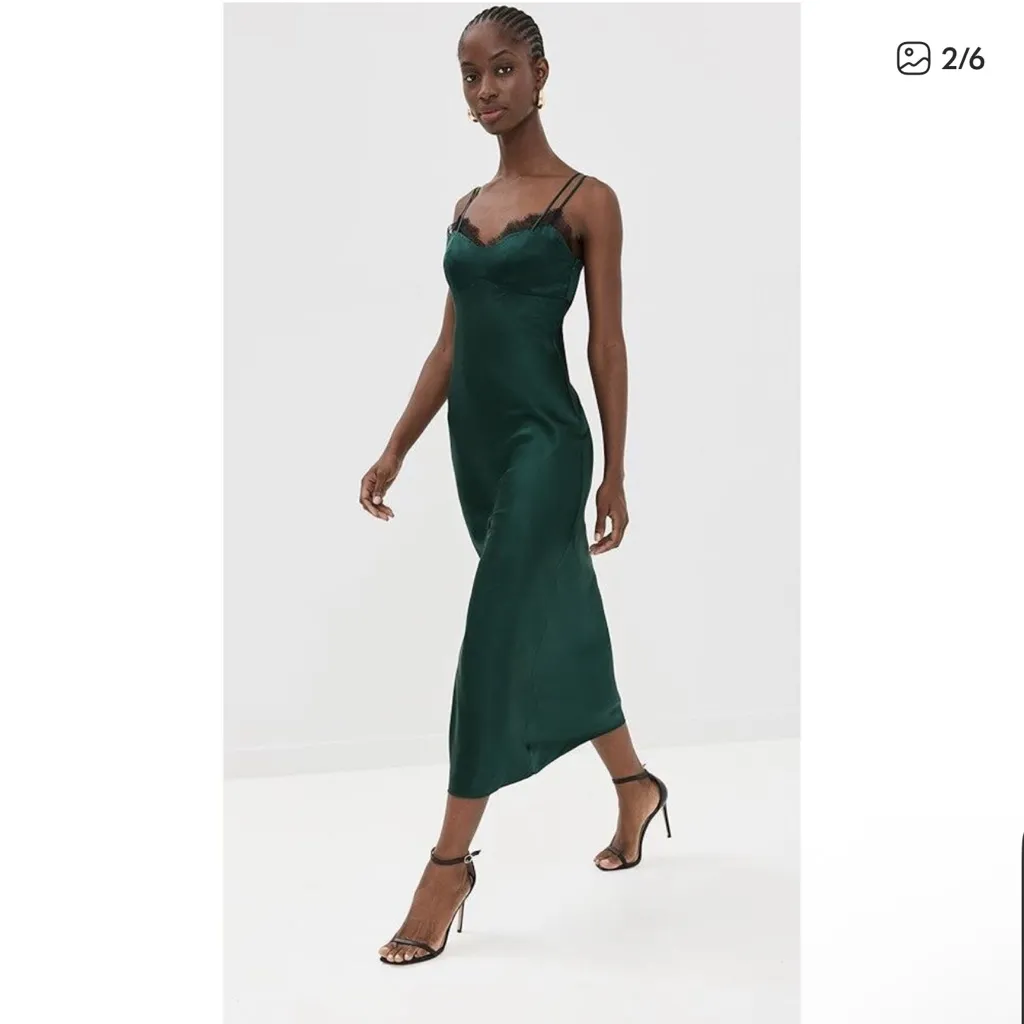 Veronica Beard  Bixie Stretch-Silk Slip Dress - 10 Pine‎ - Image 5