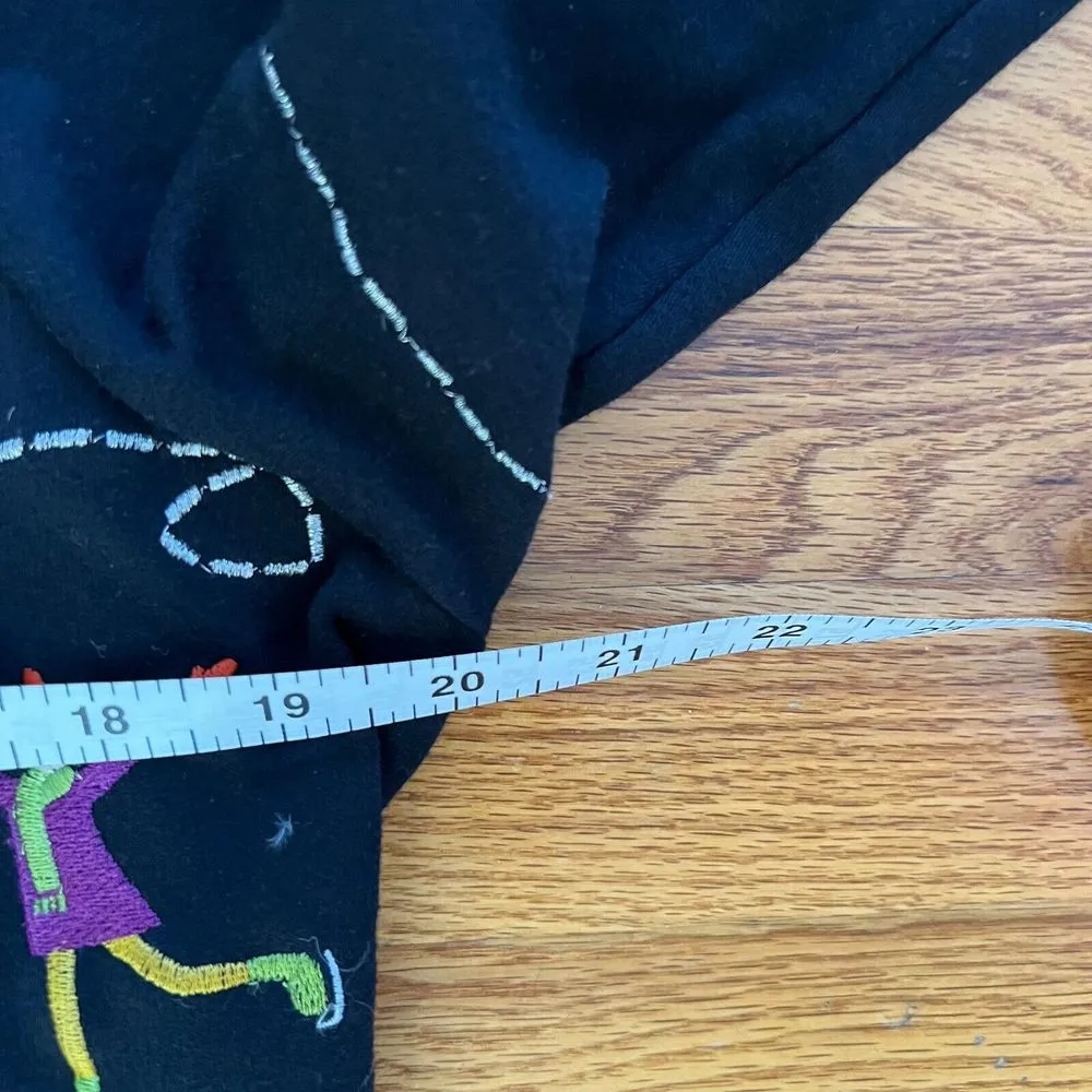 Michael Simon Lite Ice Skater Cardigan Size Small Vintage Sweater‎ Wearable Art Black - Image 10