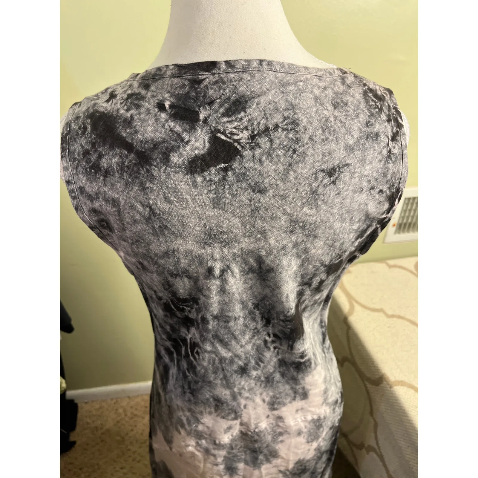 Luna Luz: Margarita Linen Midi Tank Dress, front pockets, size medium,MSRP: $230 Black - Image 7