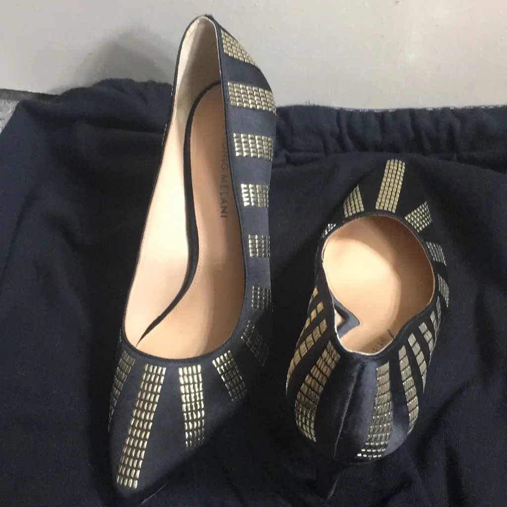 NEw Antonio Melani Satin pumps with gold studs - Image 5