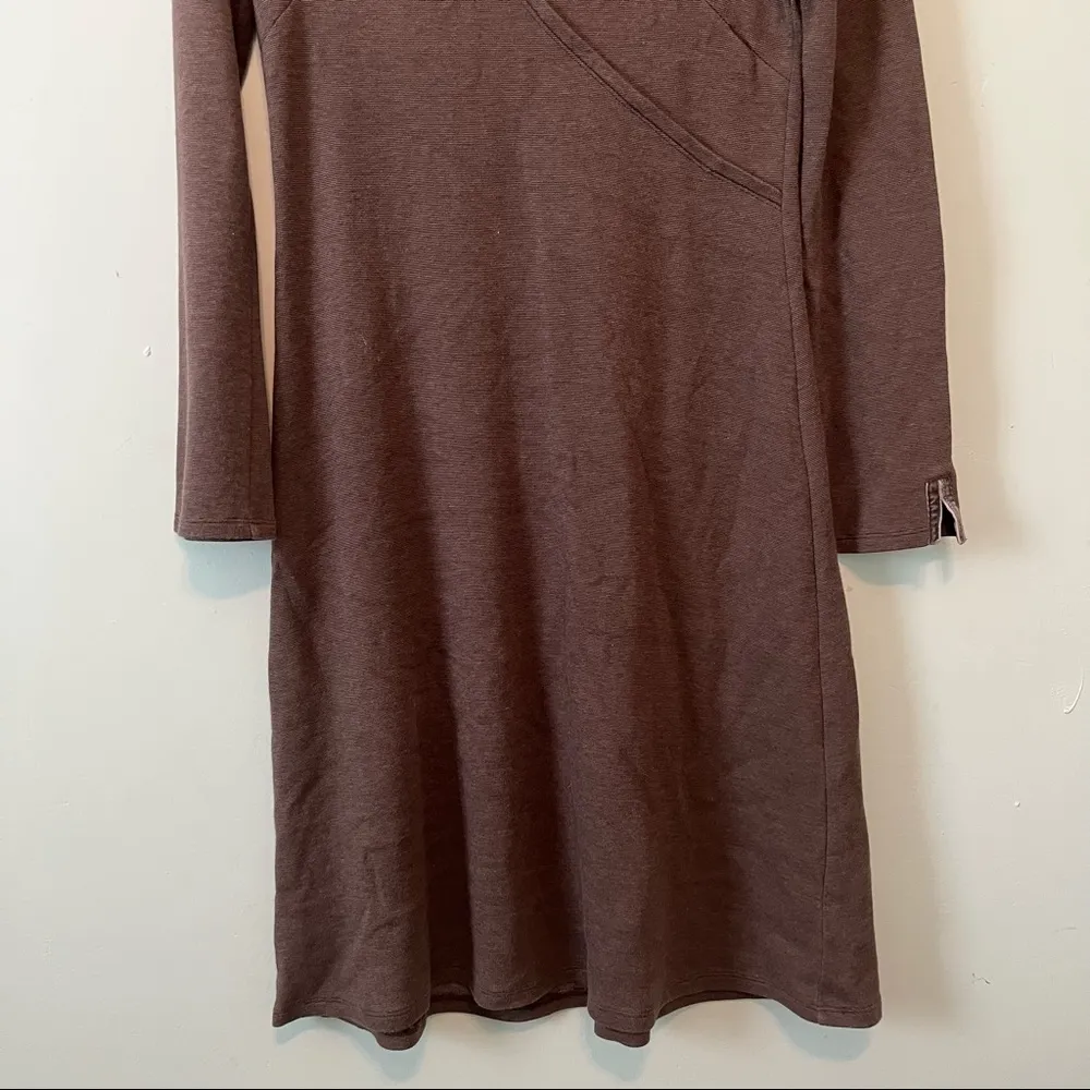 Horny Toad Dress Medium Brown Tomboy Faux Wrap Dress Sz M GUC Athleisure - Image 7