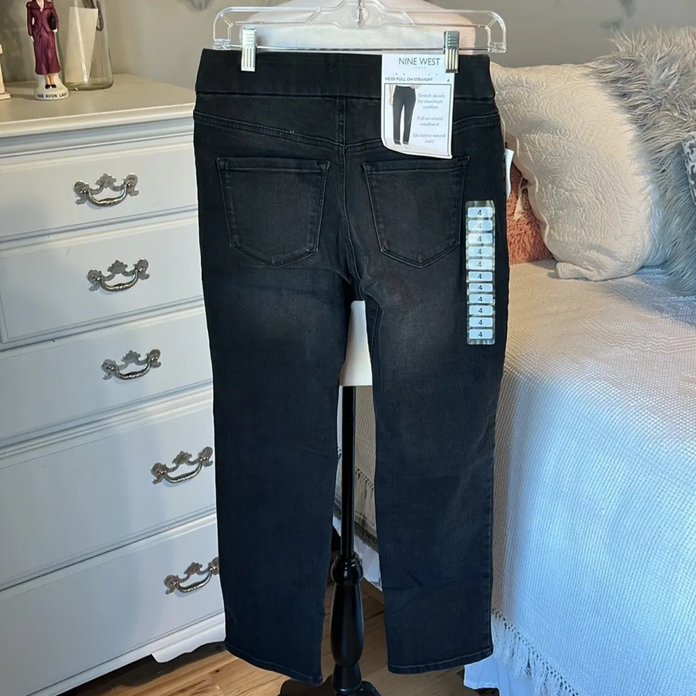 Nine West Black Jeans Pull On Heidi Stretch  Straight Leg - Image 10