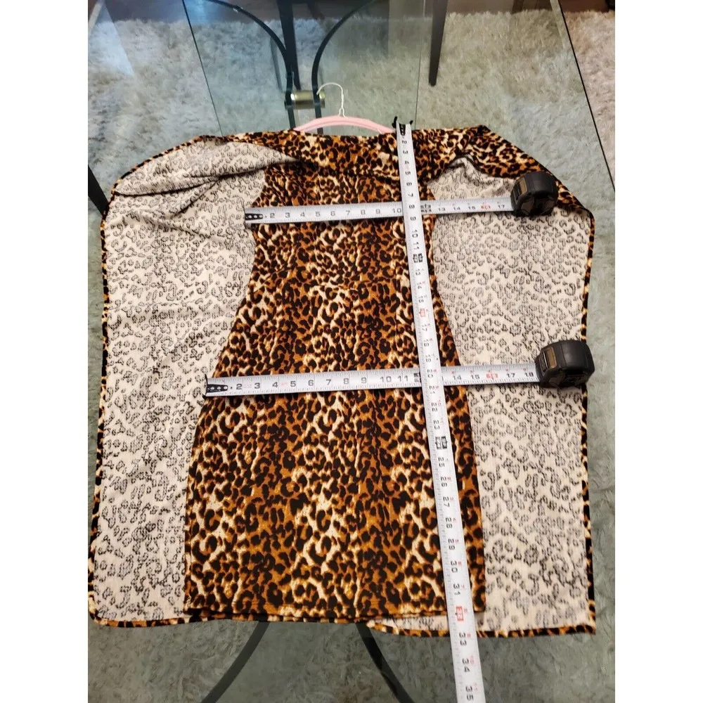 Pink Licious Women's Black & Brown Crew Neck Caped Knee Length Dress Small - Image 10