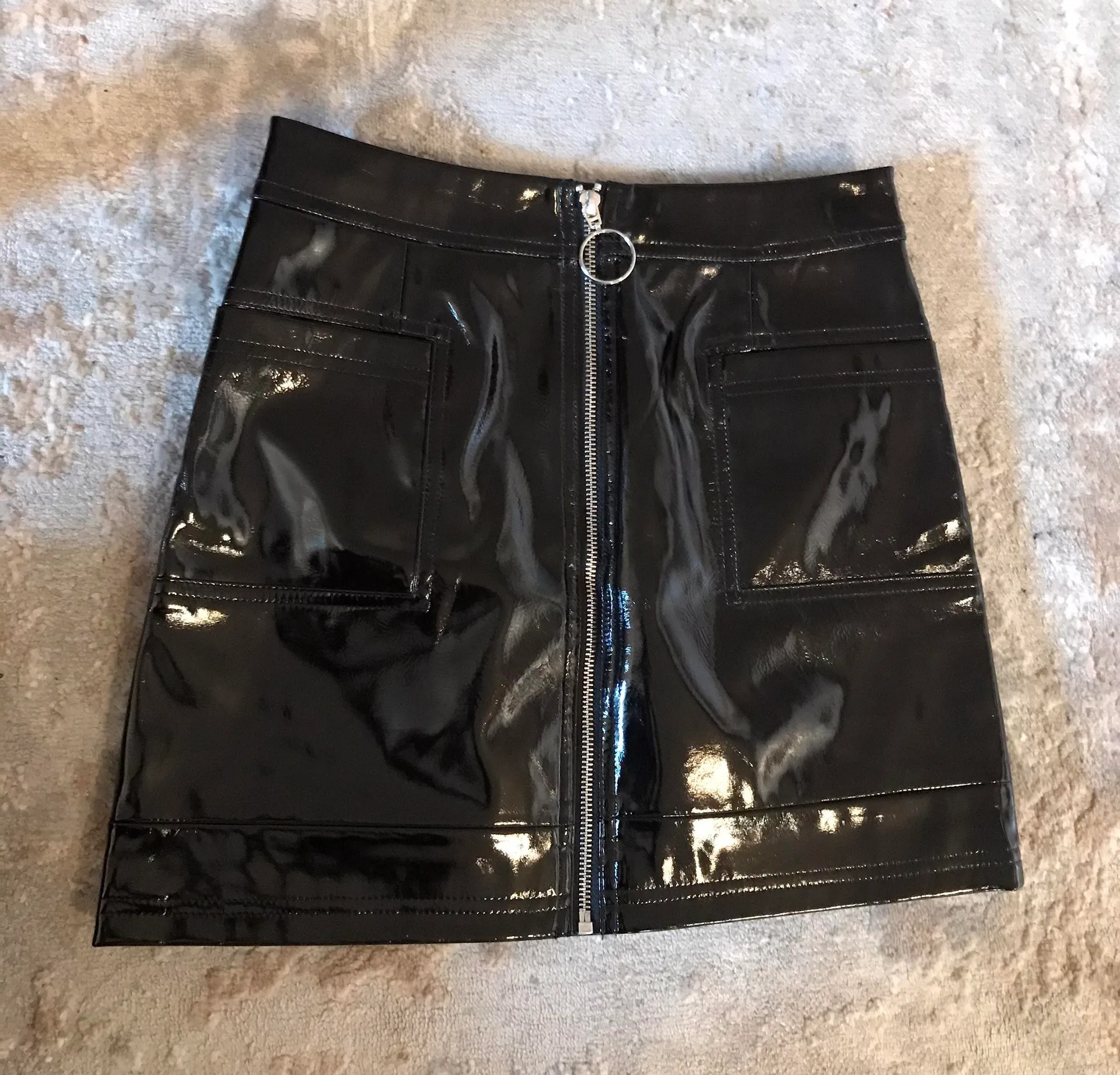 Faux Patent Leather Skirt - Image 2