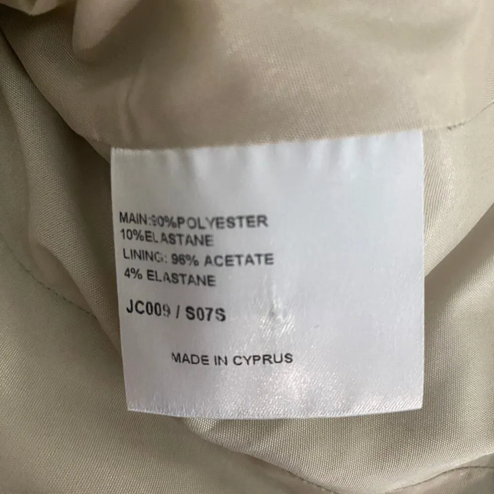 90s Vintage Karen Millen Tan Beige Blazer Old Money Jacket Size 8 Small - Image 8