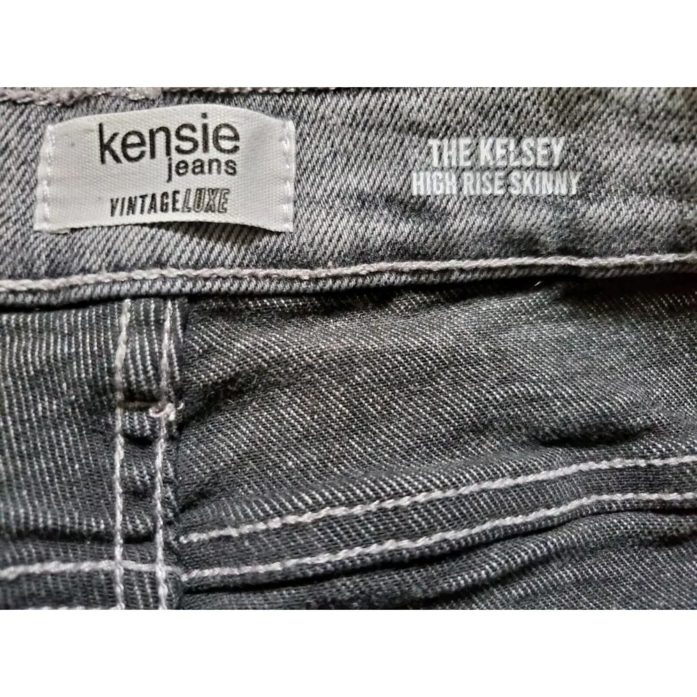 Kensie Jeans Women 8/29 Vintage Luxe The Kelsey High Rise Skinny Gray Raw Hem - Image 4