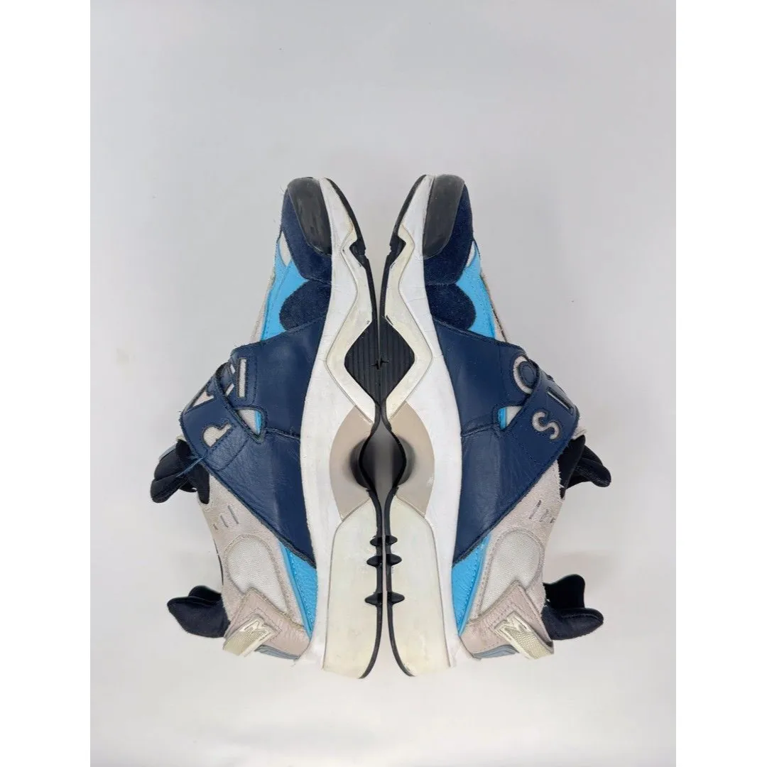 KENZO Women Shoes Blue Sonic Trainer Leather Chunky Sneakers Cross Strap 44 US 9 - Image 10