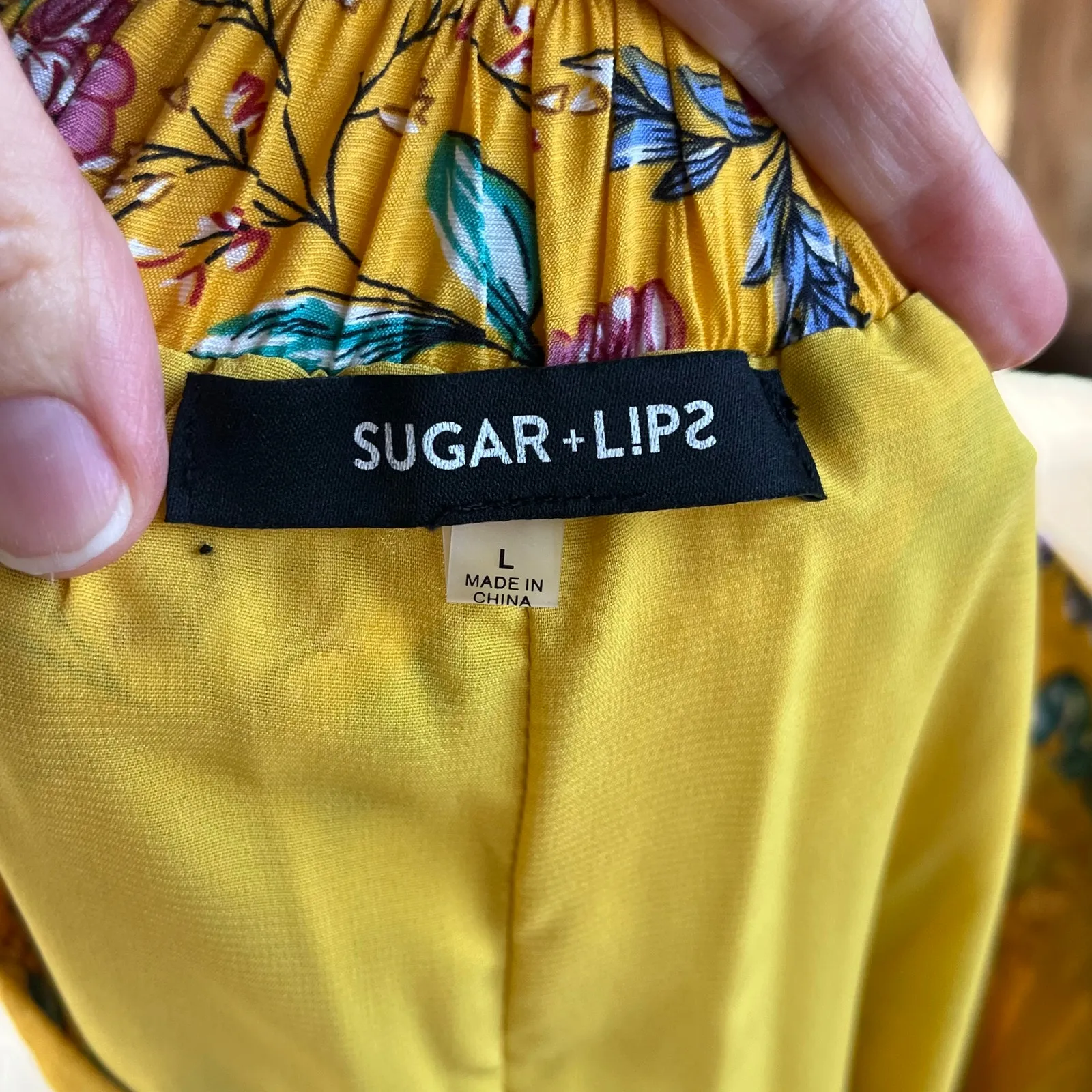 Sugar + Lips Women's Yellow Floral Tiered Ruffled Maxi Skirt Size L - Image 7