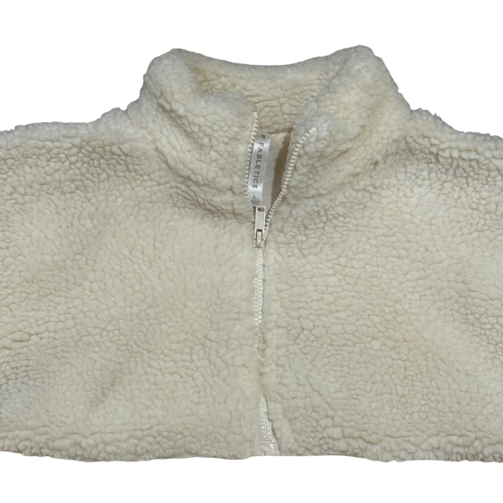 Fabletics Nelly Mixed Media Half Zip Ivory Size S - Image 7